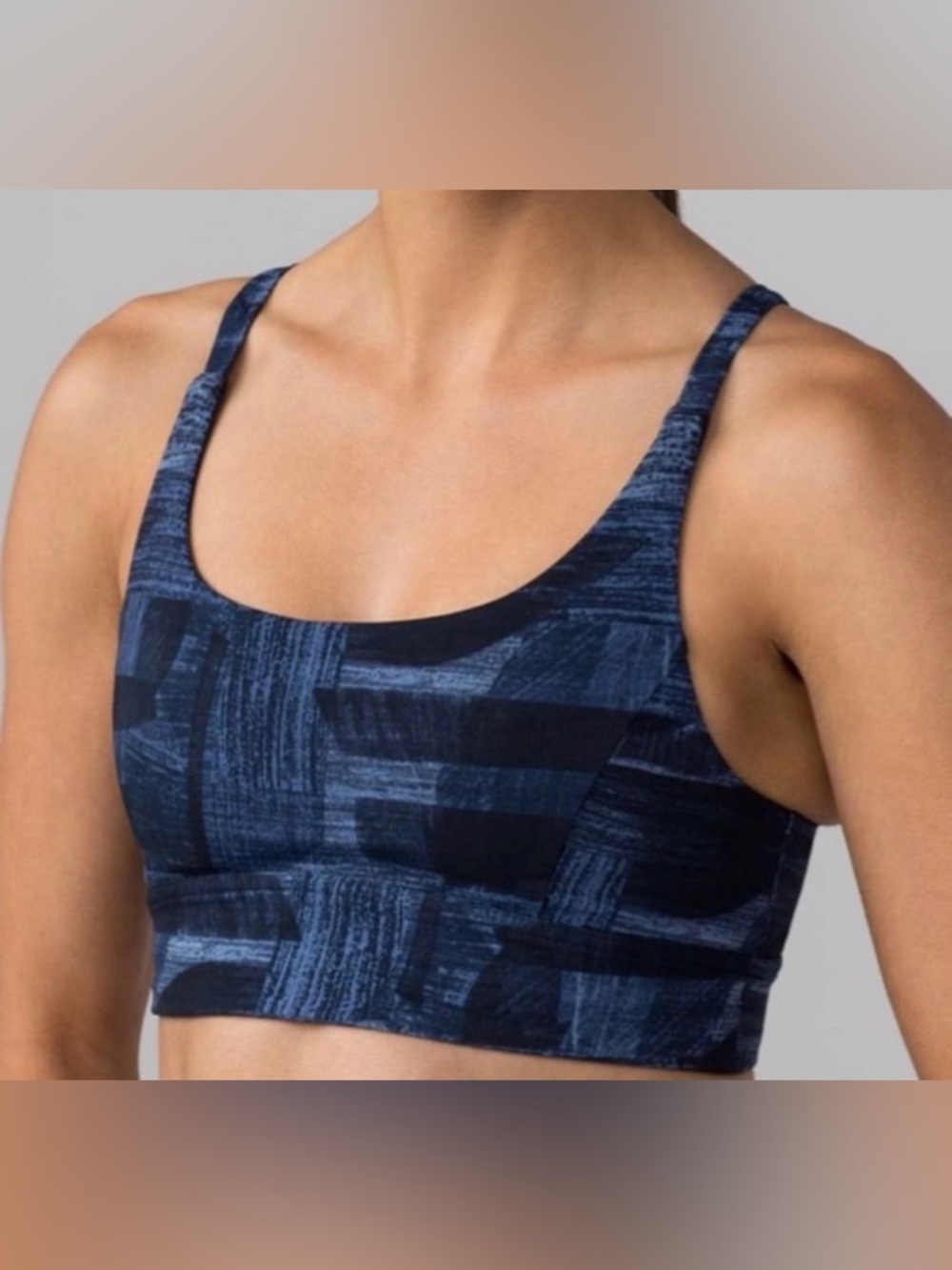Lululemon Train Times Bra in the "Transition Multi Midnight Navy"